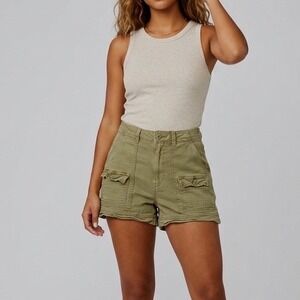 American Eagle Womens Olive Green Stretch‎ Cargo Utility Shorts Size 4
